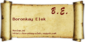 Boronkay Elek névjegykártya